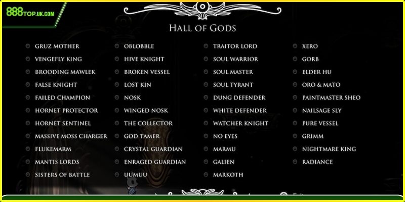 Thông tin về Hall of Gods